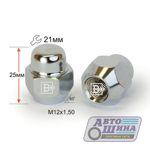 Гайка M12x1.5x27 конус, ключ 21, CH (1707) арт. 701145Cr