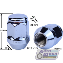 Гайка M12x1.5x35 конус, ключ 21, CH (1707) арт. 901445Cr