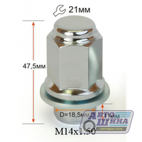 Гайка M12x1.5x47 п/ш, ключ 21, CH (носик h=12мм, D=18.5мм) арт. 724848Cr
