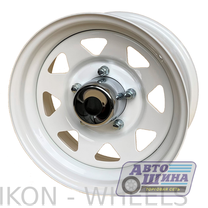 Диски 7.0J15 ET0 D110 IKON MG81W (5x139.7) White, арт.7302 c колпаком ступичным GMT03 110x92 (Китай)