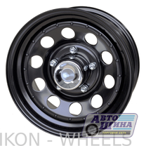 Диски 7.0J15 ET6 D110.5 IKON SNC028B (5x139.7) Black, арт.8204 c колпаком ступичным GMT03 110x92 (Китай)