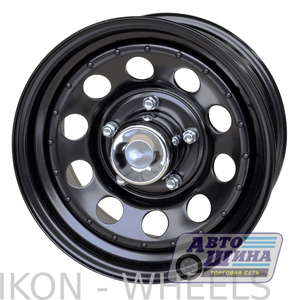 Диски 7.0J15 ET6 D110.5 IKON SNC028B (5x139.7) Black, арт.8204 c колпаком ступичным GMT03 110x92 (Китай)