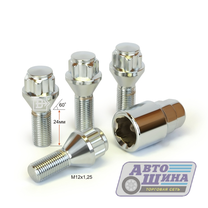 Болты секретные M12x1.25x24 конус, 1 ключ SC арт. 372093H1(.)