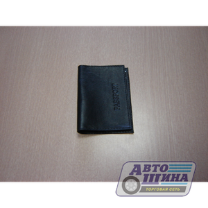 СУВЕНИРНАЯ ПРОДУКЦИЯ Обложка для паспорта мужская натуральная кожа (черная)