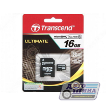 Карта памяти Transcend MicroSD 16 Gb (SD adapter) Class 10